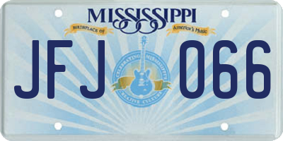 MS license plate JFJ066