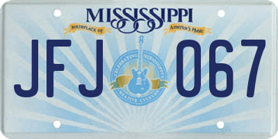 MS license plate JFJ067