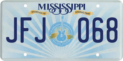MS license plate JFJ068