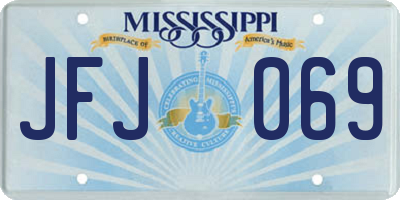 MS license plate JFJ069