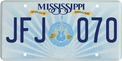 MS license plate JFJ070