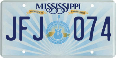 MS license plate JFJ074