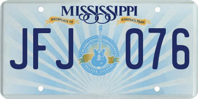 MS license plate JFJ076