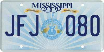 MS license plate JFJ080