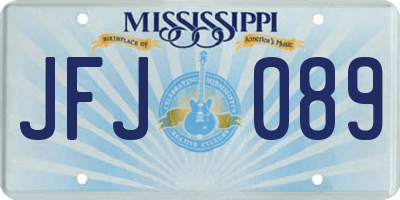 MS license plate JFJ089