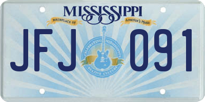 MS license plate JFJ091