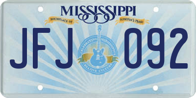 MS license plate JFJ092
