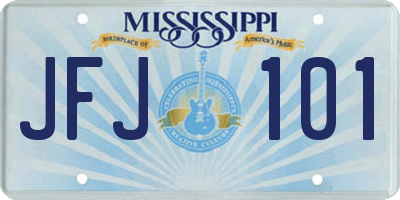MS license plate JFJ101