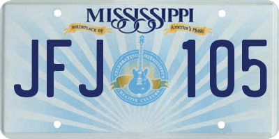 MS license plate JFJ105