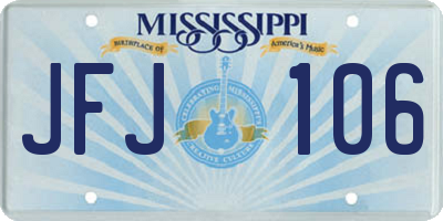 MS license plate JFJ106