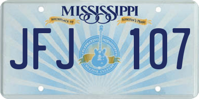 MS license plate JFJ107