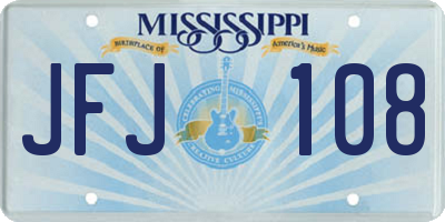 MS license plate JFJ108