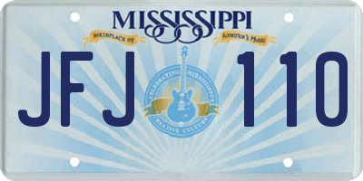 MS license plate JFJ110