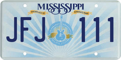 MS license plate JFJ111