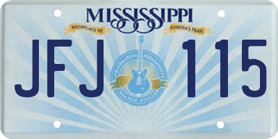 MS license plate JFJ115