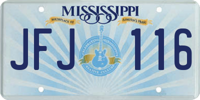 MS license plate JFJ116