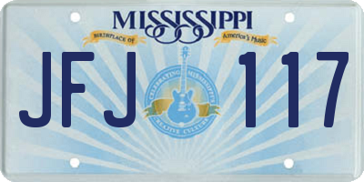 MS license plate JFJ117