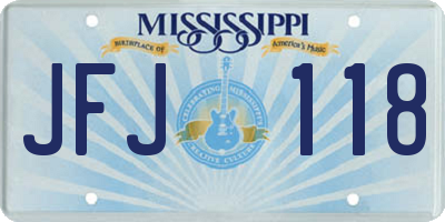 MS license plate JFJ118