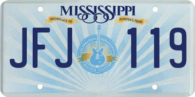 MS license plate JFJ119