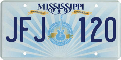 MS license plate JFJ120