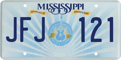 MS license plate JFJ121