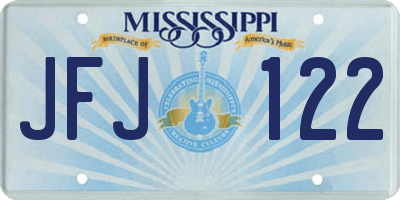 MS license plate JFJ122
