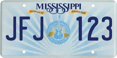 MS license plate JFJ123