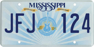 MS license plate JFJ124
