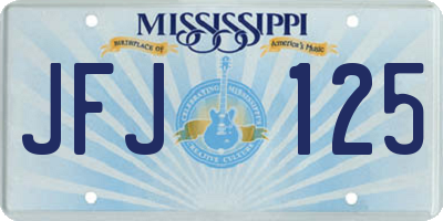 MS license plate JFJ125
