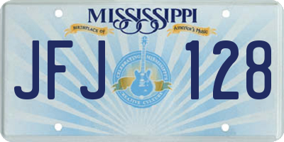 MS license plate JFJ128