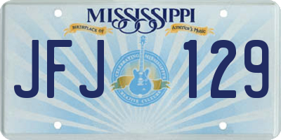 MS license plate JFJ129