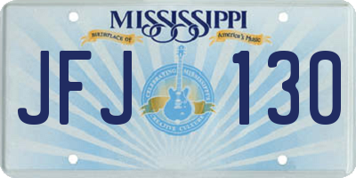MS license plate JFJ130