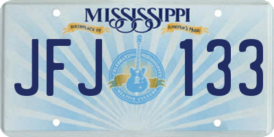 MS license plate JFJ133
