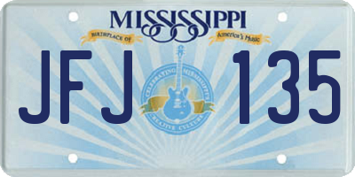 MS license plate JFJ135