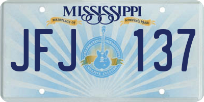 MS license plate JFJ137