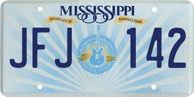 MS license plate JFJ142