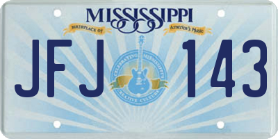 MS license plate JFJ143