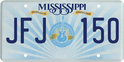 MS license plate JFJ150