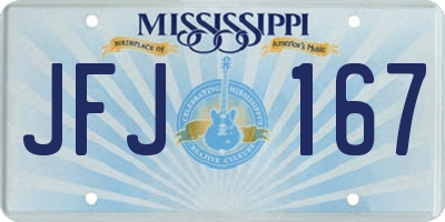 MS license plate JFJ167