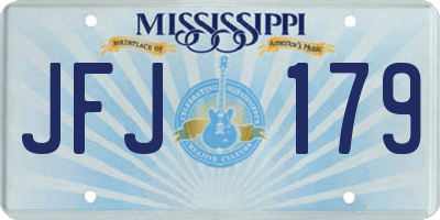 MS license plate JFJ179