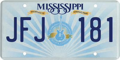 MS license plate JFJ181