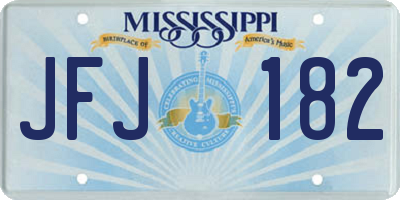 MS license plate JFJ182