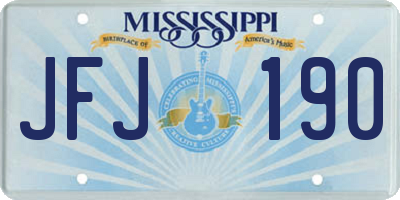 MS license plate JFJ190