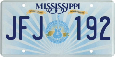 MS license plate JFJ192