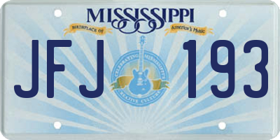 MS license plate JFJ193