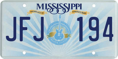 MS license plate JFJ194
