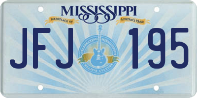 MS license plate JFJ195