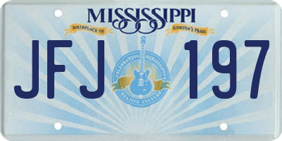 MS license plate JFJ197