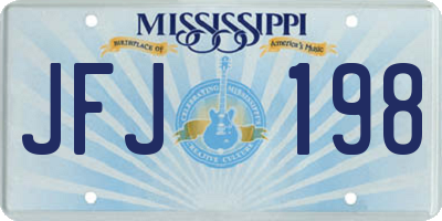 MS license plate JFJ198