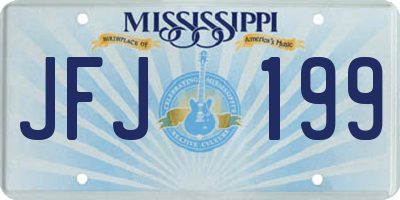 MS license plate JFJ199